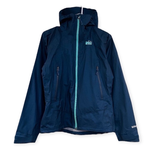 REI Jackets & Blazers - REI Co-op Blue Full Zip Outdoor Hiking Packable Windbreaker Rain Jacket XS